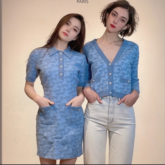 Maje Squiggle Jacquard Cardigan